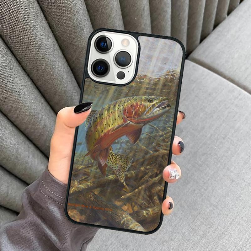 Rainbow Trout Fishing Skin Phone Case For iPhone 17 Air 16 16e 15 13 14 Pro Max 11 12 Plus 2022 MAX Shell Cover coque