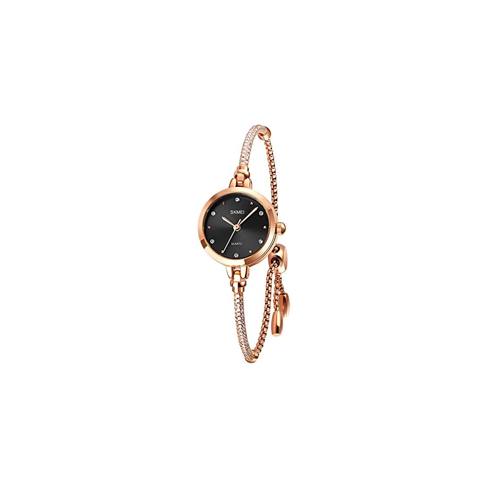 SKMEI Women s Casual Bracelet Watch Waterproof Simple Quartz Gold Black