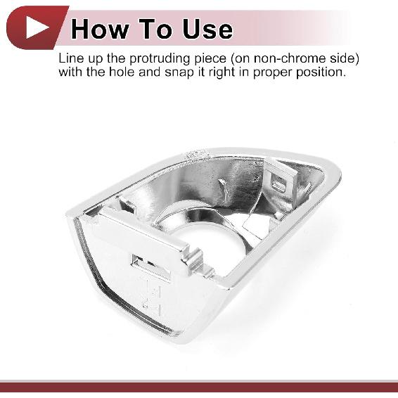 Front Left Exterior Door Handle Cover for Hyundai Elantra 2017-2020 Door Handle Cover No.82652F2020 Silver Tone ABS