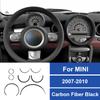 Car Interior Speedometer Radio Air Vents Panel Real Carbon Fiber Sticker For Mini Cooper R56 R55 R57 2007-2010 Accessories Set