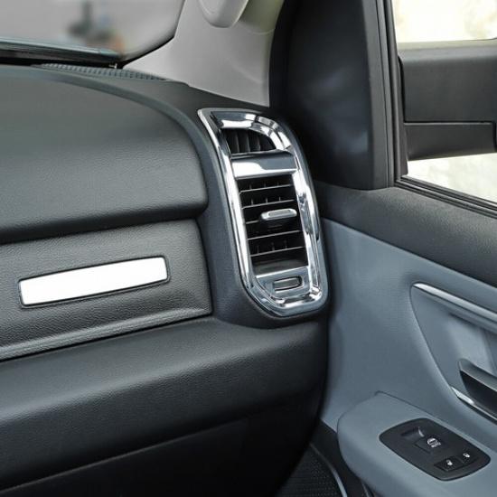 Car Center Console Side Air Vent Outlet Frame Trim For Dodge Ram 1500 18+ Chrome