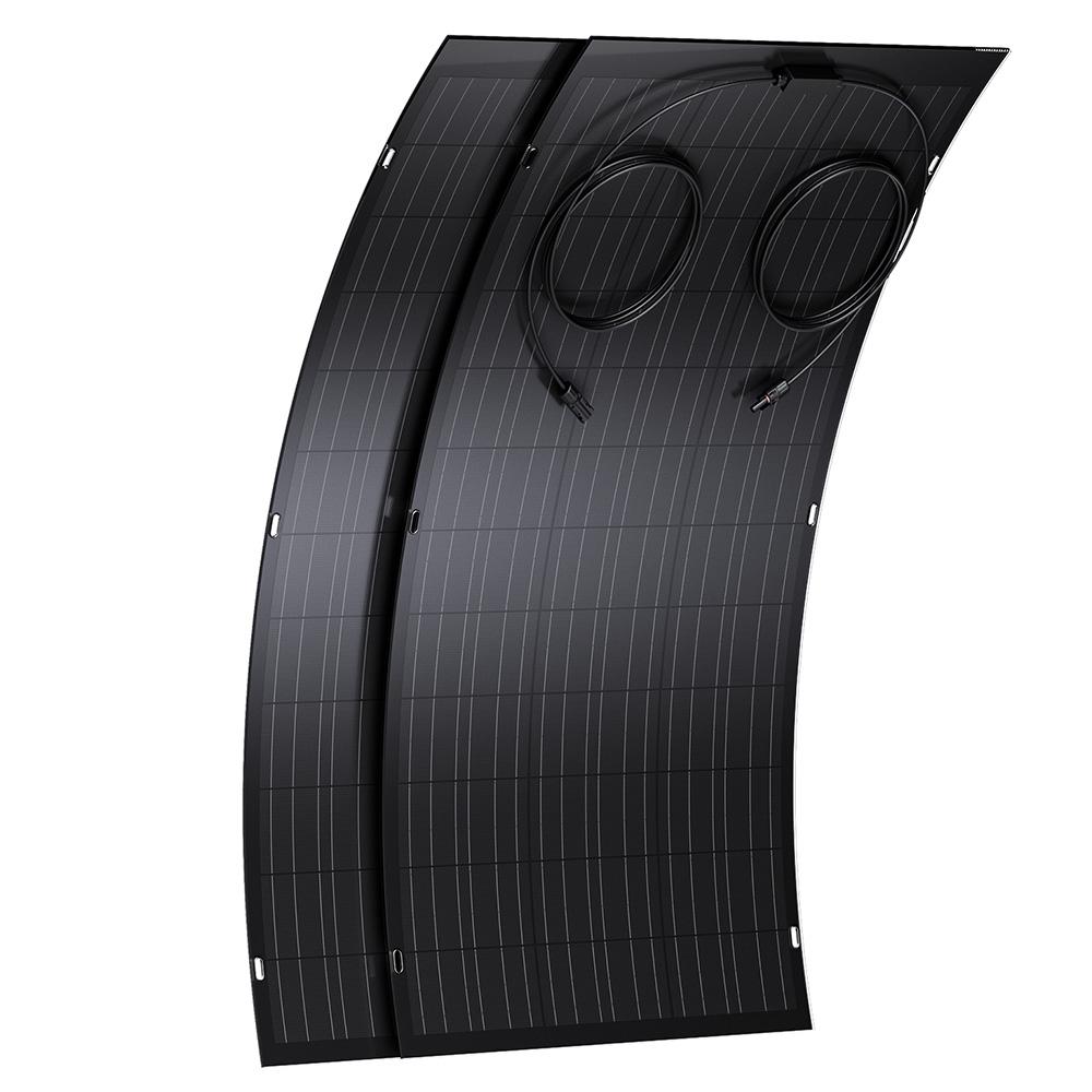 LIONSHEE LS-SP120 120W Flexible Solar Panel 2PCS, 18.66% High Efficiency, 2mm Ultra-thin, 30° Bendable, IP67 Waterproof, For RV/Boat/Rooftop/Camping