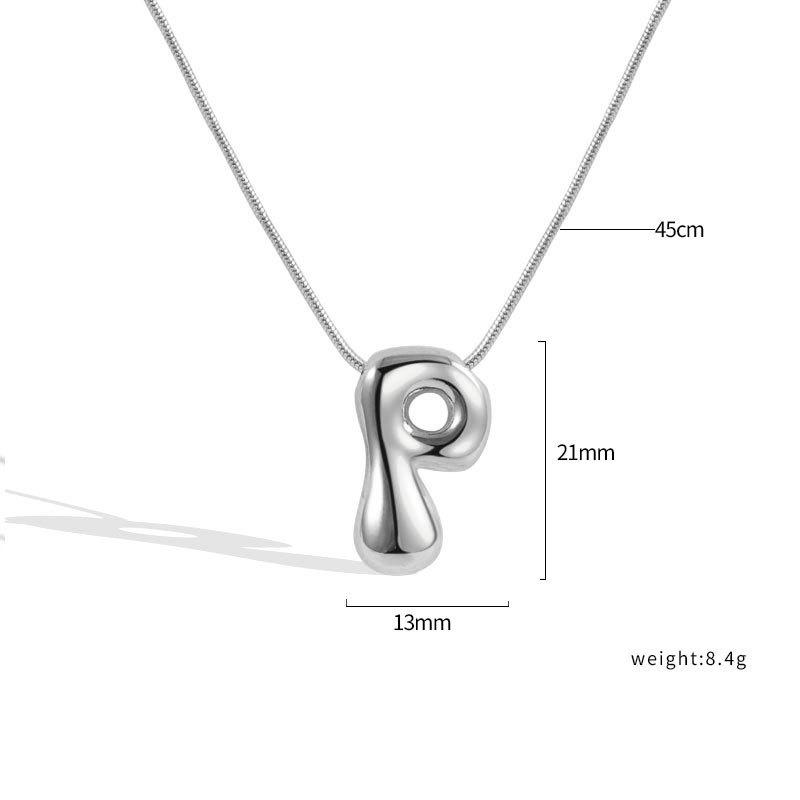 VENTFILLE 925 Sterling Silver 26 Letters Necklace For Women Gift Smooth Cute Balloon Jewelry Accessories Dropshipping Wholesale