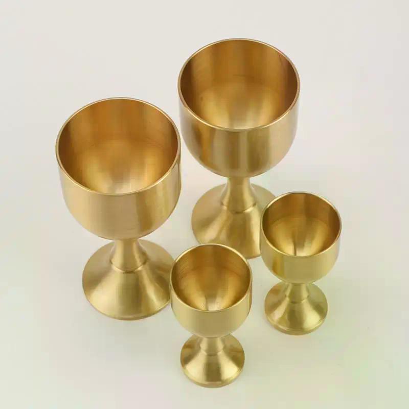 Brass Wine Glass Restaurant Goblet Tabletop Red Wine And White Wine Trumpet Copper Crafts Copper Decoration Mini Shot Glass