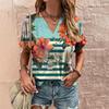 Women's T Shirt Tee Abstract Painting Streetwear Female Clothing V Neck Short Sleeve Graphic Print Top Casual Shirts And Blouses