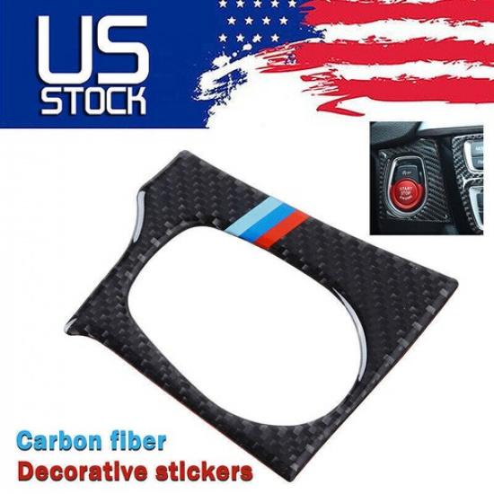 Carbon Fiber Interior Engine Start Button Decal Trim For BMW 3 4 F32 F30 F35 BL