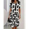 2026 New Women's 3D Digital Print Dress Round Neck Casual Dress