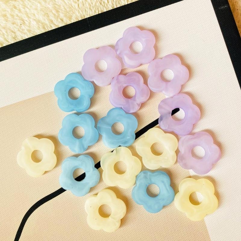 Acrylic Matte Flower Pendant Ornament Hollow Five Petal Floral Charm Jewelry DIY Supplies for Necklace Bracelet Making