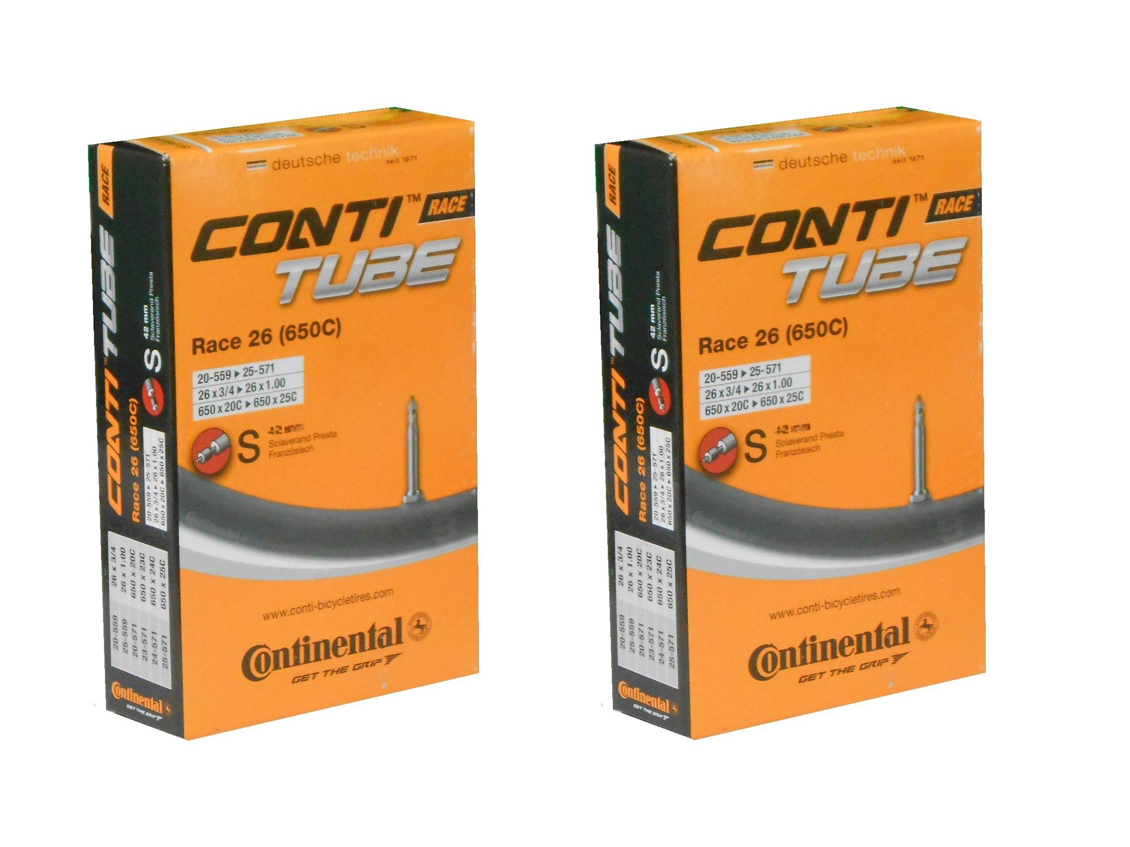 

Set of two Continental Race26 (650C) Presta tubes, 650x20-25C (20-559/25-571), 42mm valve length (42mm valve length) [Parallel Import]