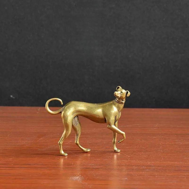 1 ks Vintage měděné zvířecí miniatury figurky dekorace dárky masivní mosaz věrný pes stolní ozdoby domácí dekorace řemesla