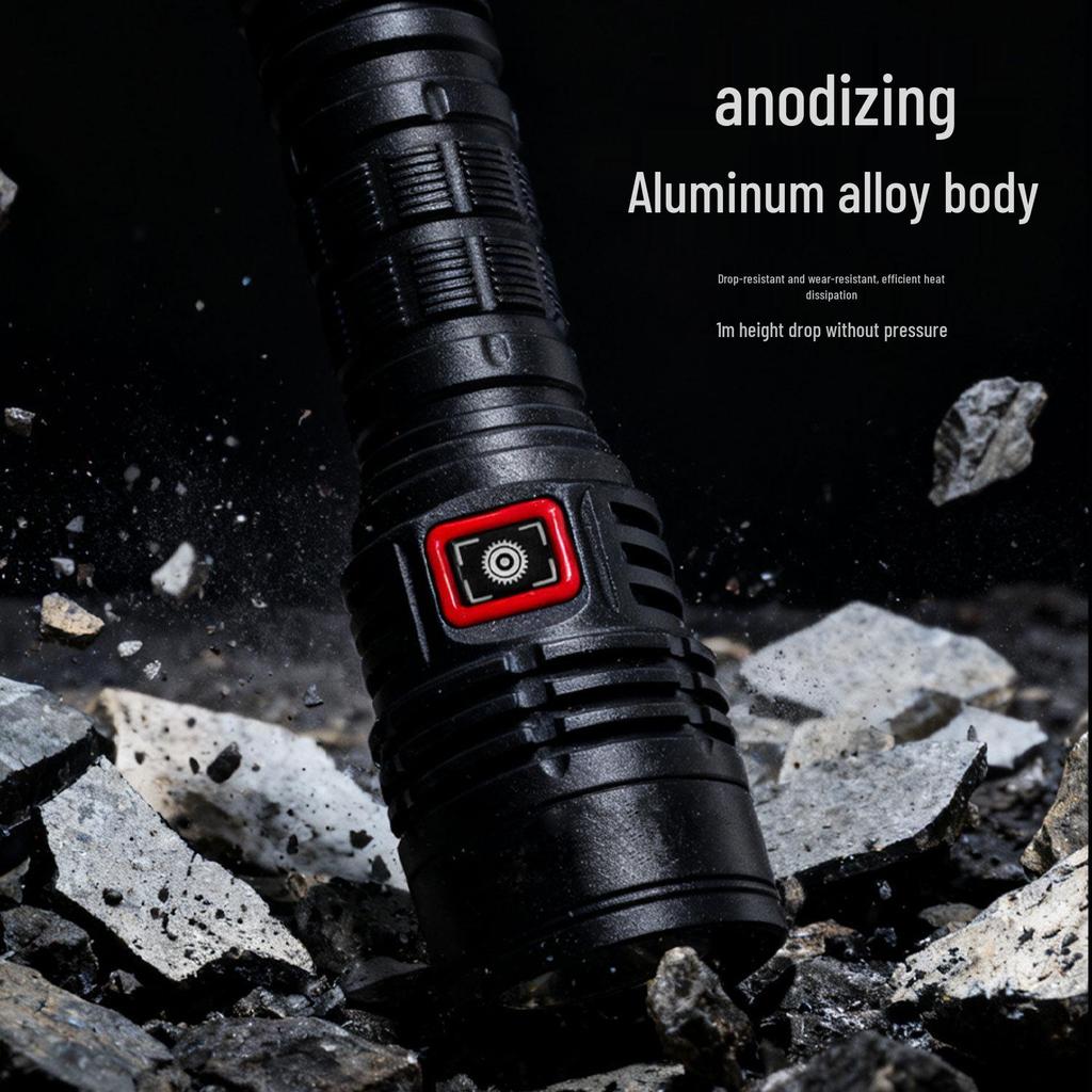 SST40 High-Power LED Flashlight: USB Rechargeable, Waterproof Aluminum Alloy with 21700 Lithium Battery