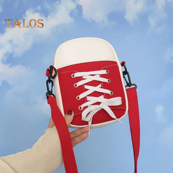 Women Canvas Crossbody Bag Casual Small Shoulder Bag Canvas Shoe Design Crossbody Purse for Daily Life Travel Commuting