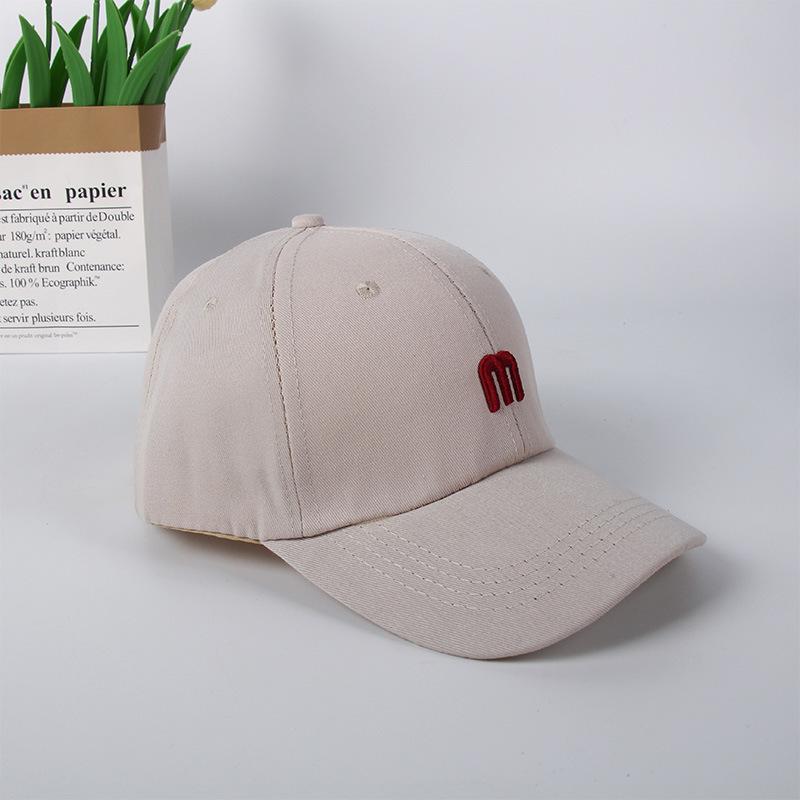 Hat Baseball Cap Women's Spring and Autumn Versatile Fashion Cap Letter M Embroidery Casual Sports Sunshade Sunscreen Hat