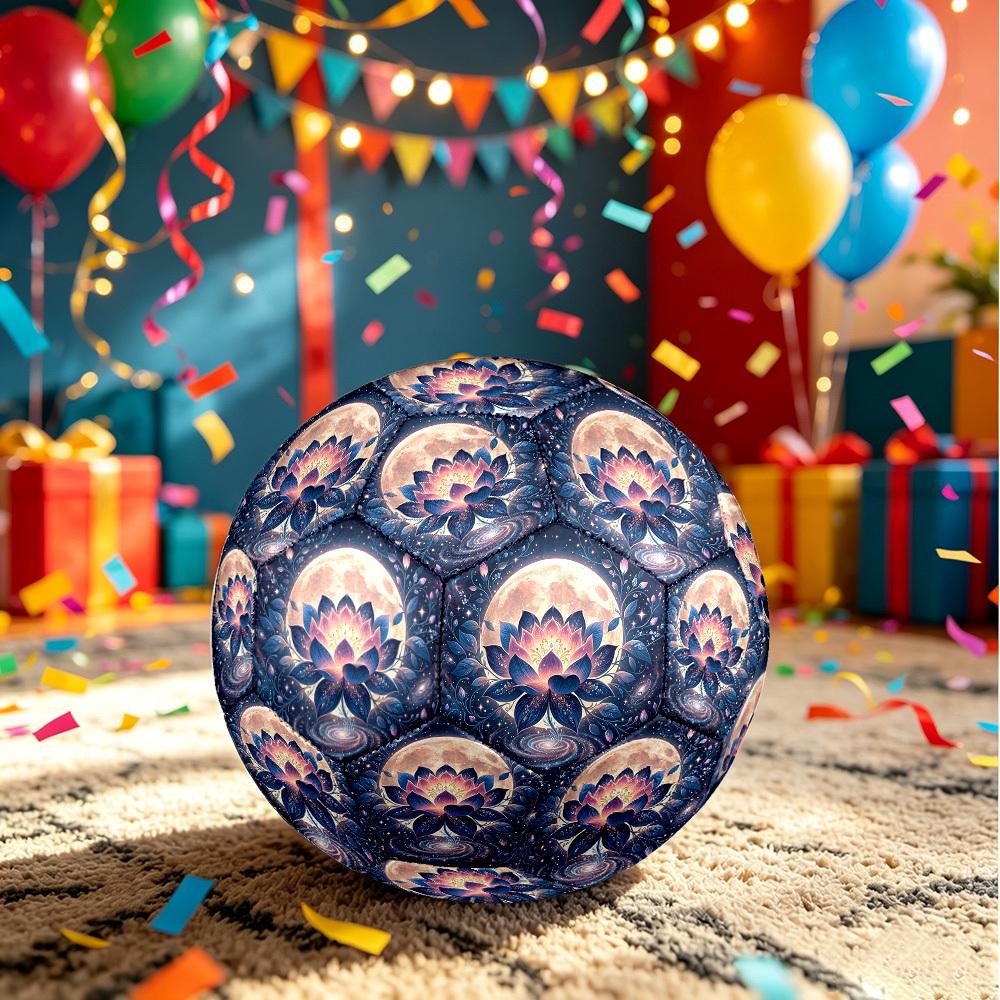 1pc Moonlit Lotus Size 5 Soccer Ball Professional Match Training Football Indoor &Outdoor Sports Ball Training Ball Lightweight Durable Y15