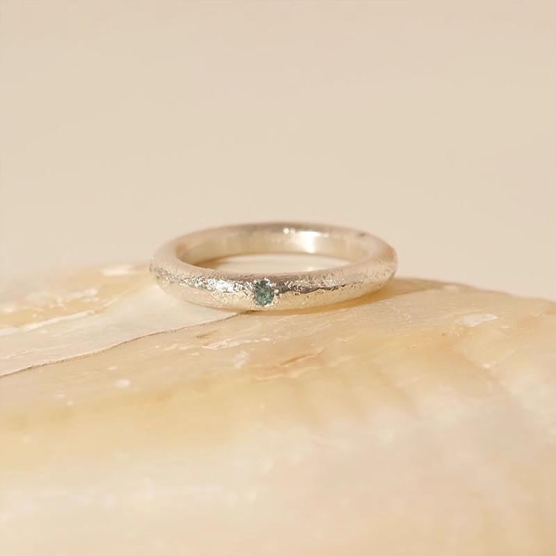 Contemporary Sea Adjustable Blue Beryl Ring For Women Elegant Minimalist Accessory Fashion