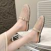 Fashion Women Slippers 2025 Women Summer New Round Head Slippers Water Diamond Flat Home Anti-skid Sandals Slides Women Zapatos De Mujer