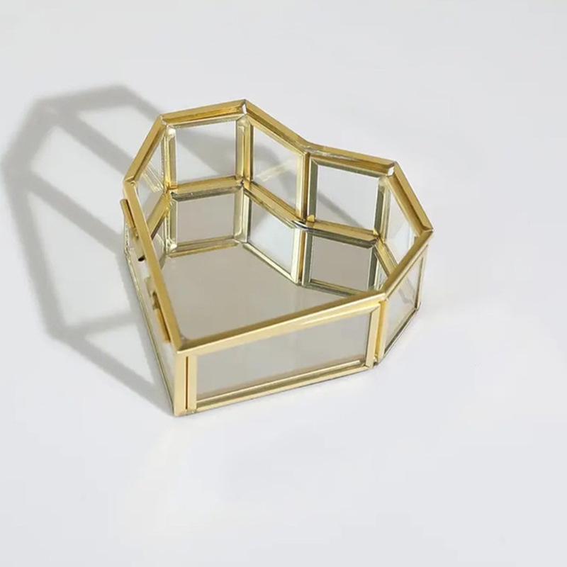 Hexagonal Engagement & Wedding Ring Box - Transparent Glass Jewelry Storage Gift Box