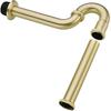Brass P Trap, 1 1/4 Bathroom Basin Sink Waste Trap Drain Kit with Flange and Slip Joint Extension Tube Drain Tailpiece, Adjustable Height, Brushed