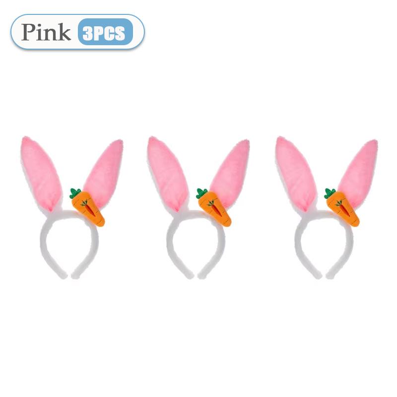 1-20PCS Easter Decoration 2025 Plush Rabbit Ear Hair Hoop Bunny Ears Headband Theme Party Performance Headdress Easter Cosplay