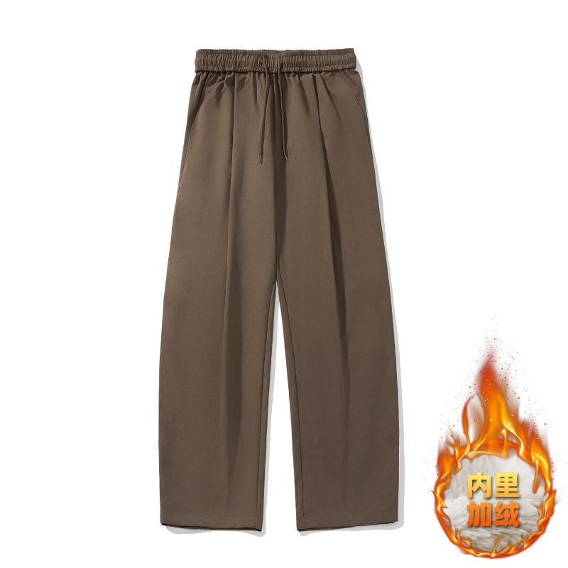 

Плиссированные Свободные Брюки-Сабли в Повседневном Стиле для Мужчин Весна Новая Модная Марка Однотонные Слегка Широкие Брюки L коричневый