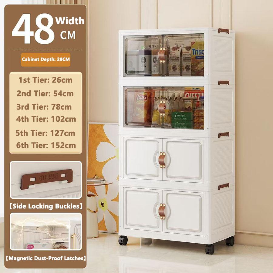 Faltbarer Aufbewahrungsschrank Wandmontage Klappbarer Spind Kompakter Organizer für Zuhause und Büro mit verstellbaren Regalen in Weiß/Grau