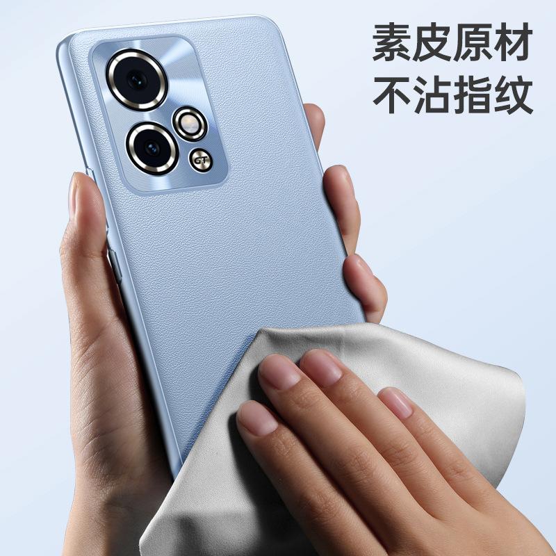 Applicable To Honor 11GT Plain Leather Case Honor 11 GT Fine Hole Metal Lens Anti-drop All-inclusive Case