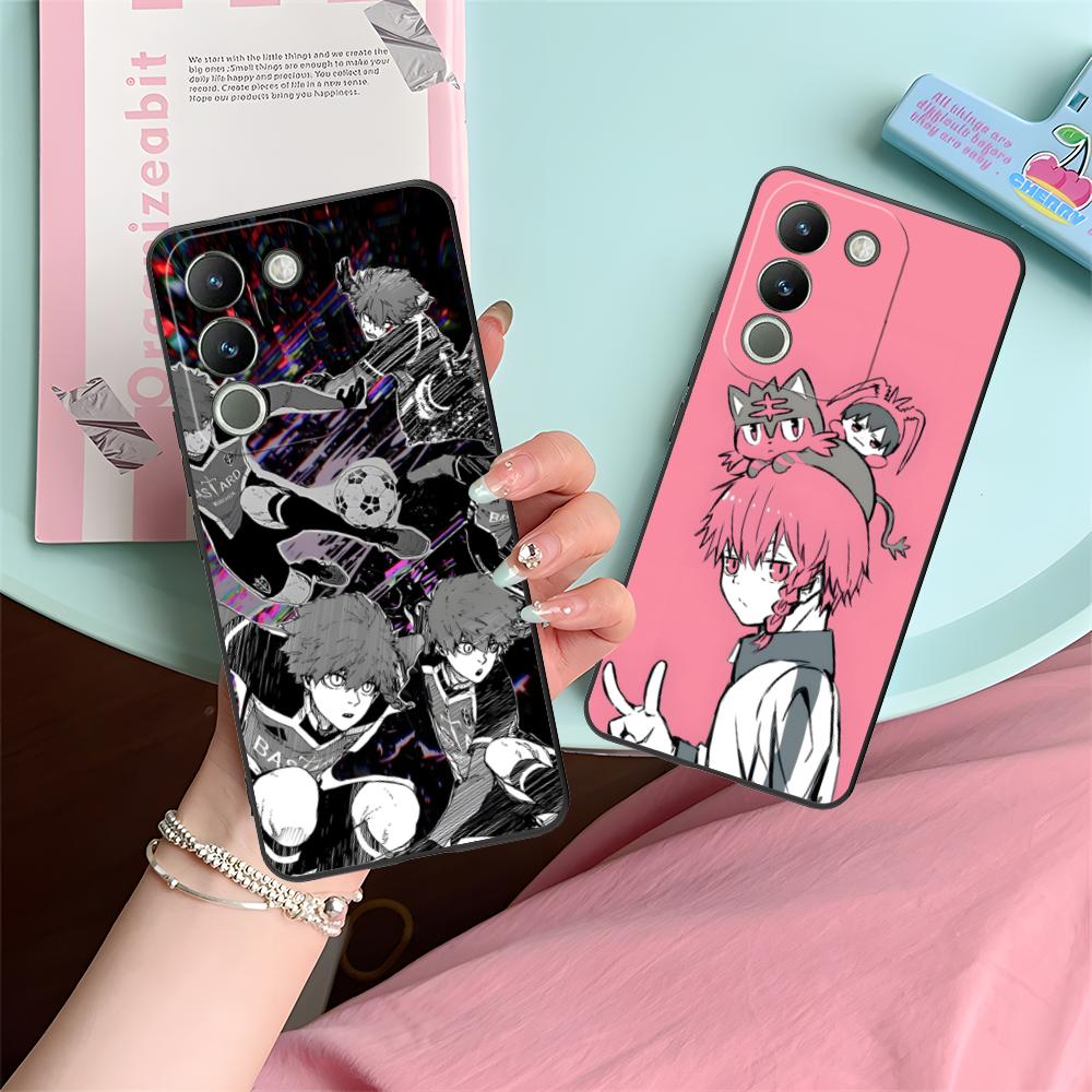 Blue Lock Ranze Kurona Matte TPU Mobile Phone Case for VIVO V60 V50 V40 V30 V29 V27 V25 V23 Pro Lite 5G Colorful Printing Cover