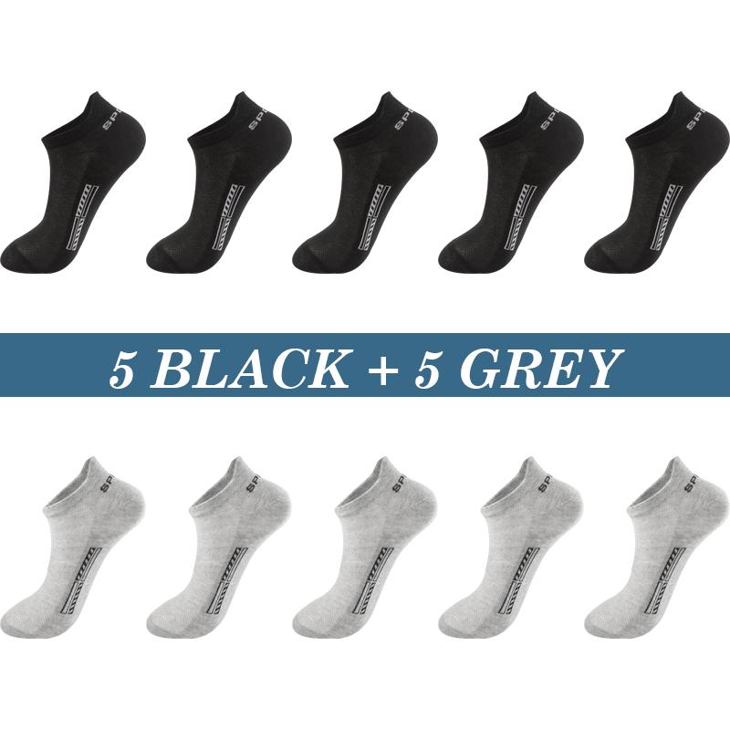 High Quality 10 Pairs Men Socks Breathable Cotton Summer Sports Boat Sock Mesh Casual Athletic Thin Cut Short Sokken Plus Size 37-48