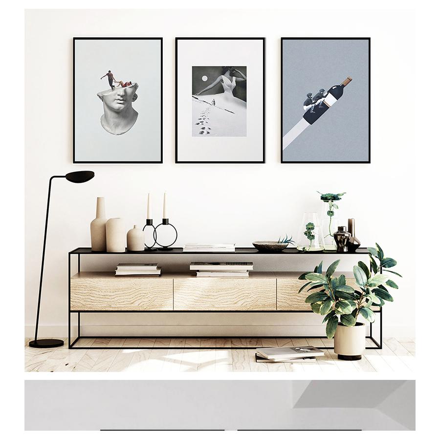 Ar Abstract Posters and Prints Surreal Style Print Pictures Bedroom Decoration for Home Creative Wine Bottle Racket Wall