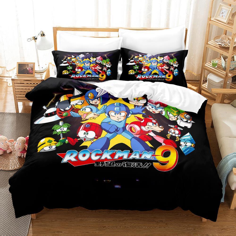 Mega Man X DiVE Bedding Set Single Twin Full Queen King Size Bed Set Adult Kid Bedroom Duvet Cover Sets 3D Anime Bed Sheet Set