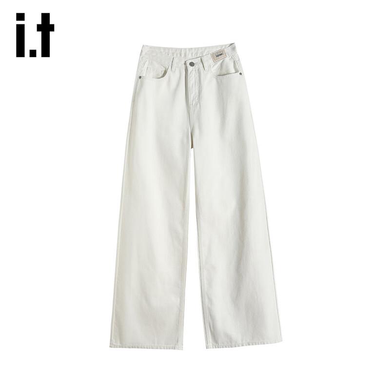 izzue it Women s High-Waist Loose Wide-Leg Denim Jeans S