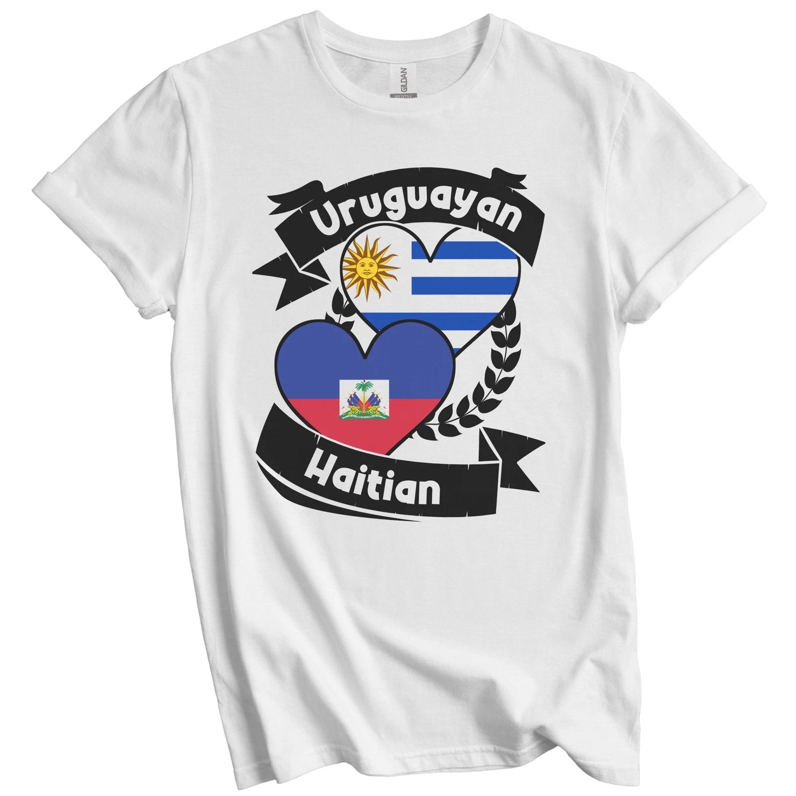 Uruguayan Haitian Heart Flags Uruguay Haiti T-Shirt M