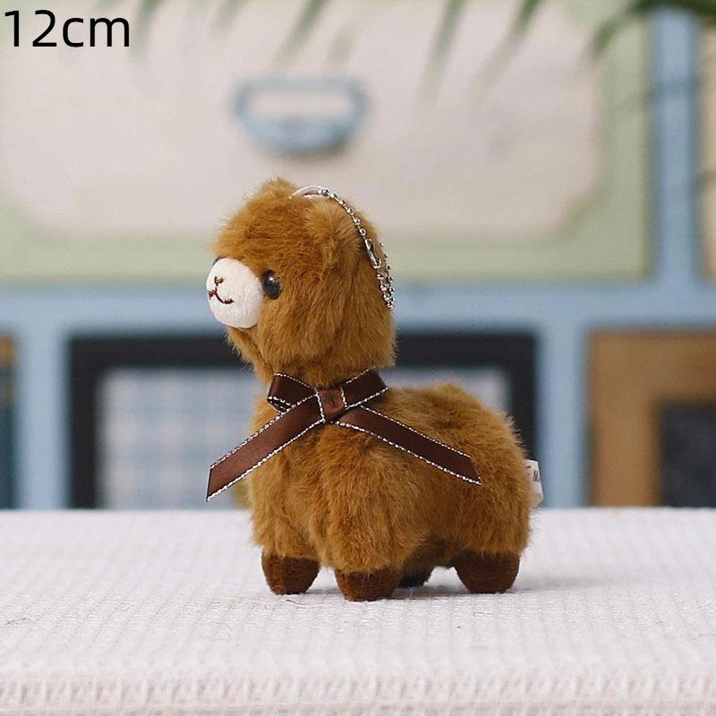Portachiavi Alpaca Peluche Mini Carino Tessuto Morbido e Soffice Delicato Fiocco per Decorazione Zaino Regali per Bambini Souvenir per Feste