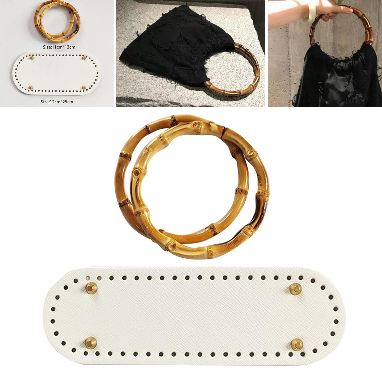 

Вязаная крючком сумка с кожаным основанием, набор ручек для сумки, стиль вязания своими руками 1