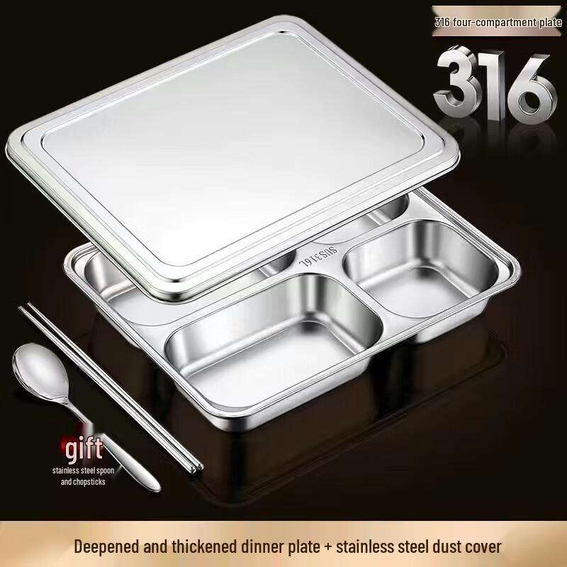 Yuanbin Yanno 316 Stainless Steel Divided Lunch Box with Lid