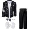 [Michael Jackson Style Sequins Performance Suit Student Dance Competition Costume Halloween Cosplay Outfit]