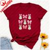 Cute Easter Bunny Pink Bows Coquette Aesthetic TShirt Unisex Crewneck Perfect for Spring Celebrations Family Easter Egg