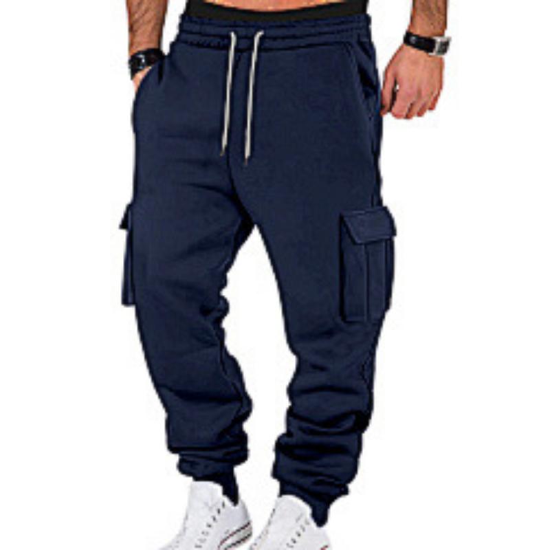 Men's Autumn and Winter American Overalls Multi-Pocket Casual Sports Cuffed Pants