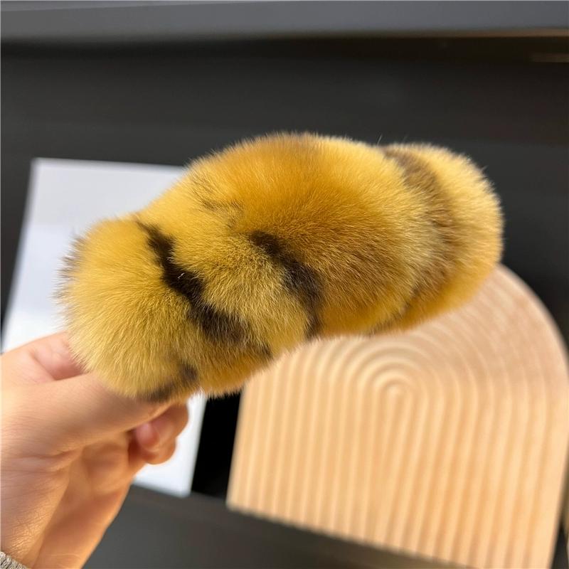 Real Rex Rabbit Hair Large Hairpin Back Head Temperament Clip Internet Celebrity New Cute Plush Headgear Hair Grab Hair Accessories