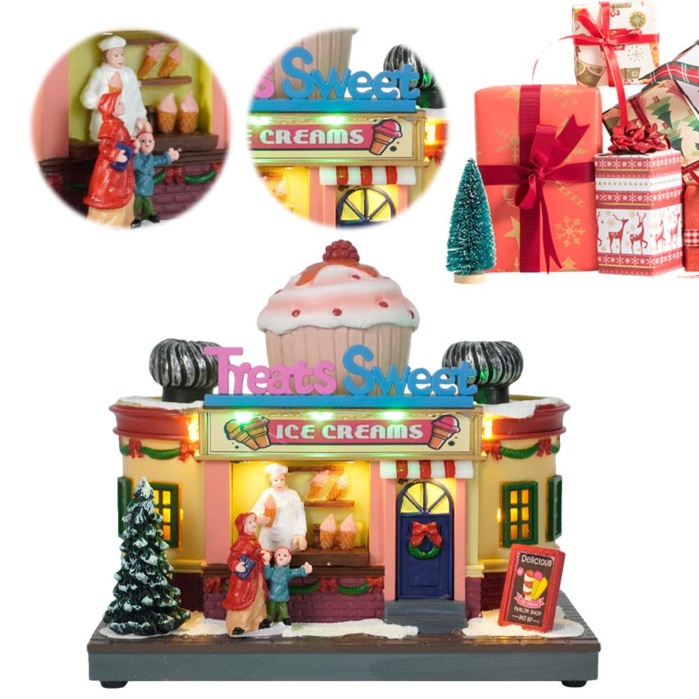 Illuminated Ice Cream House Decorations LED Lighted Christmas House Decoration Christmas Desktop Decoration Christmas Gift China Mainland
