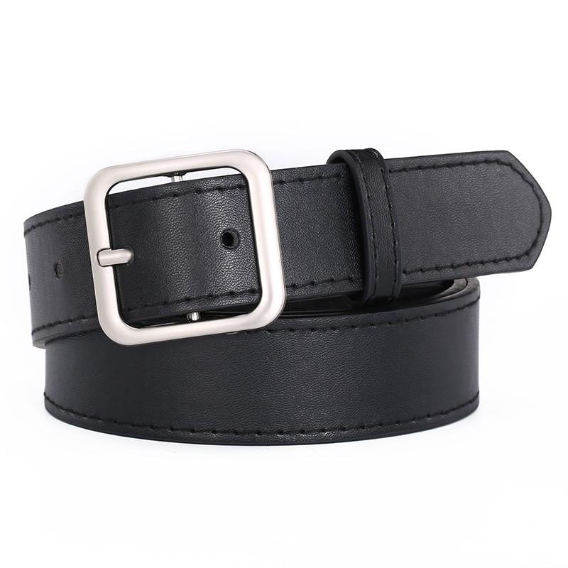 

New Women s Belt Square Buckle Student Retro Fashion Korean Edition Trendy Decoration Casual Pants Belt Women s Explosive Style 105cm чёрный