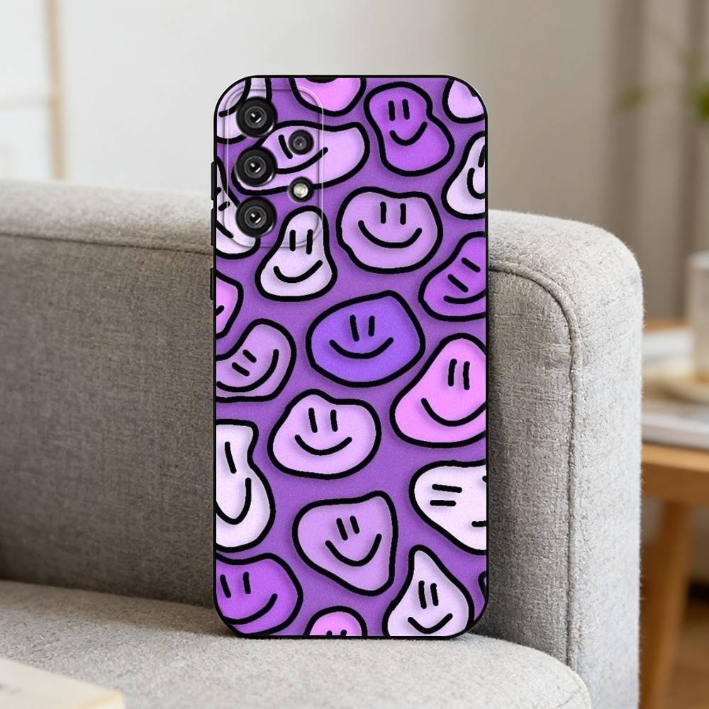 C-Cute Smile A-Art Handyhülle für Samsung S25,S24,S21,S22,S23,S30,Ultra,S20,Plus,Fe,Note,10,9,5G Schwarze Abdeckung