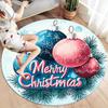 1pc Soft, Absorbent & Non-Slip Celebrate Christmas Round Rug, Perfect for Entryway, Living Room, Bedroom Decor, Machine Washable Flannel Mem
