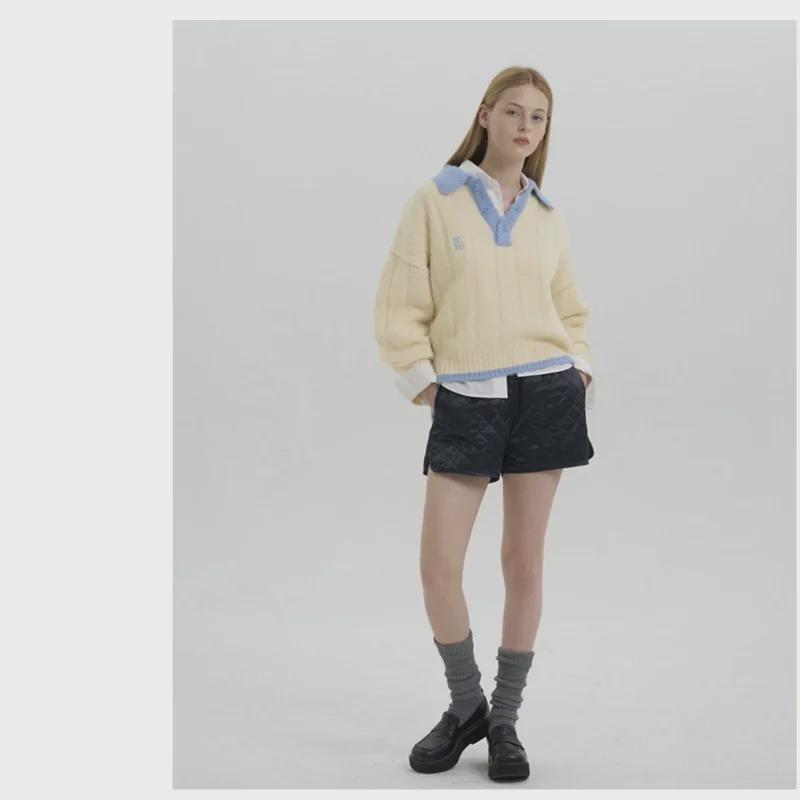 Women's Lazy Korean Mohair Button-Down Lapel Sweater: Autumn/Winter Embroidered Long-Sleeve Knit Pullover