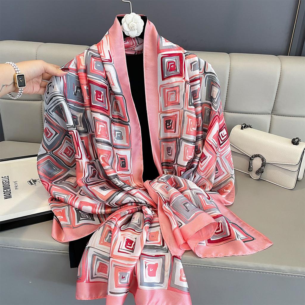 Women 180*90cm Fashion Beautiful Soft Silk Scarves Female Lady Shawl Hijab Wrap Foulard Bandanna Muffler Beach Pareo