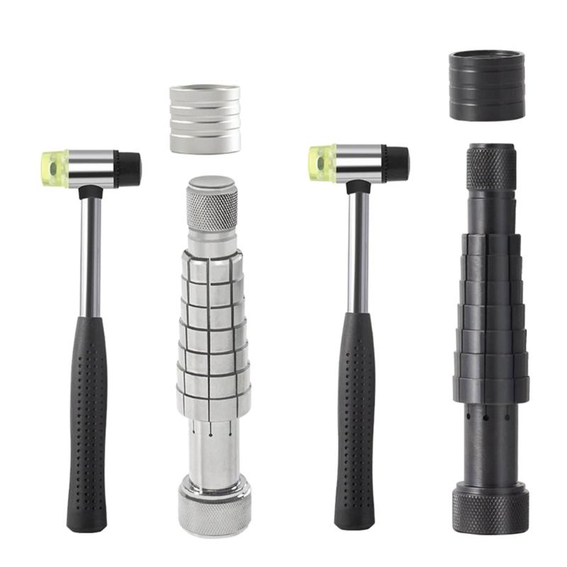 Ring Enlarger Stick with Rubber Hammer Ring Mandrel Sizer Expander Finger Wedding Band Sizer Tool for Jewelry Making