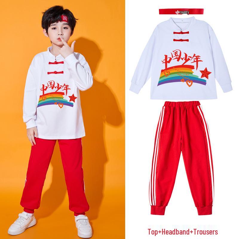 Children's Chinese-Style Cheerleading Costume for Kindergarten and Primary School Performances