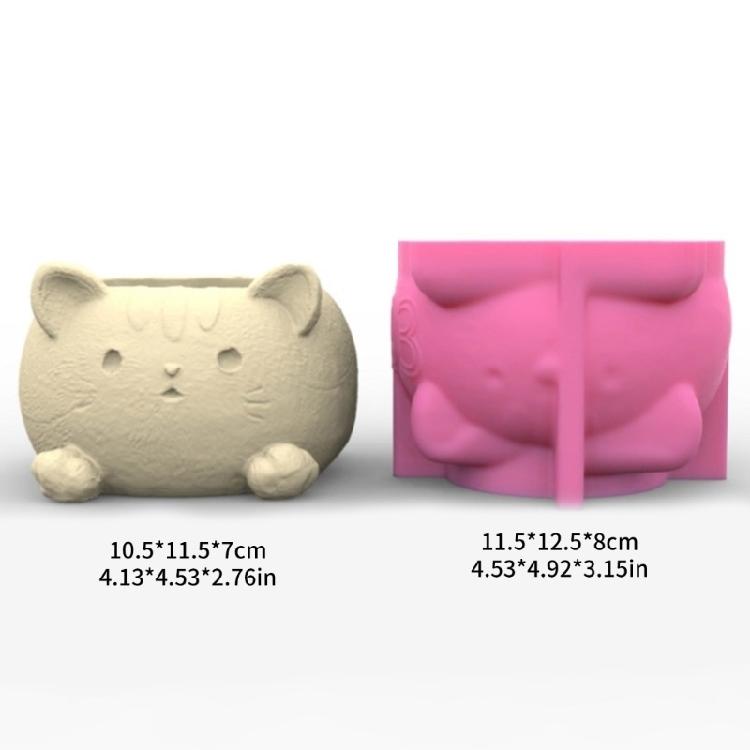 Sukkulenten Blumentöpfe Silikonform 3D Katzenvase Stifthalter Aufbewahrungsbox Behälter