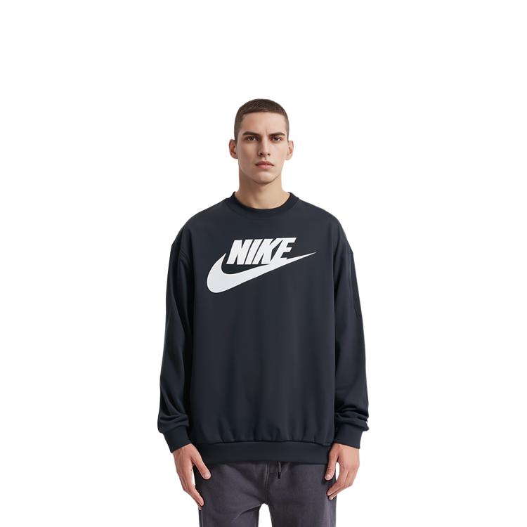 Nike Sweatshirts Men's Black Crew Neck Moderate Regular CU4474-010