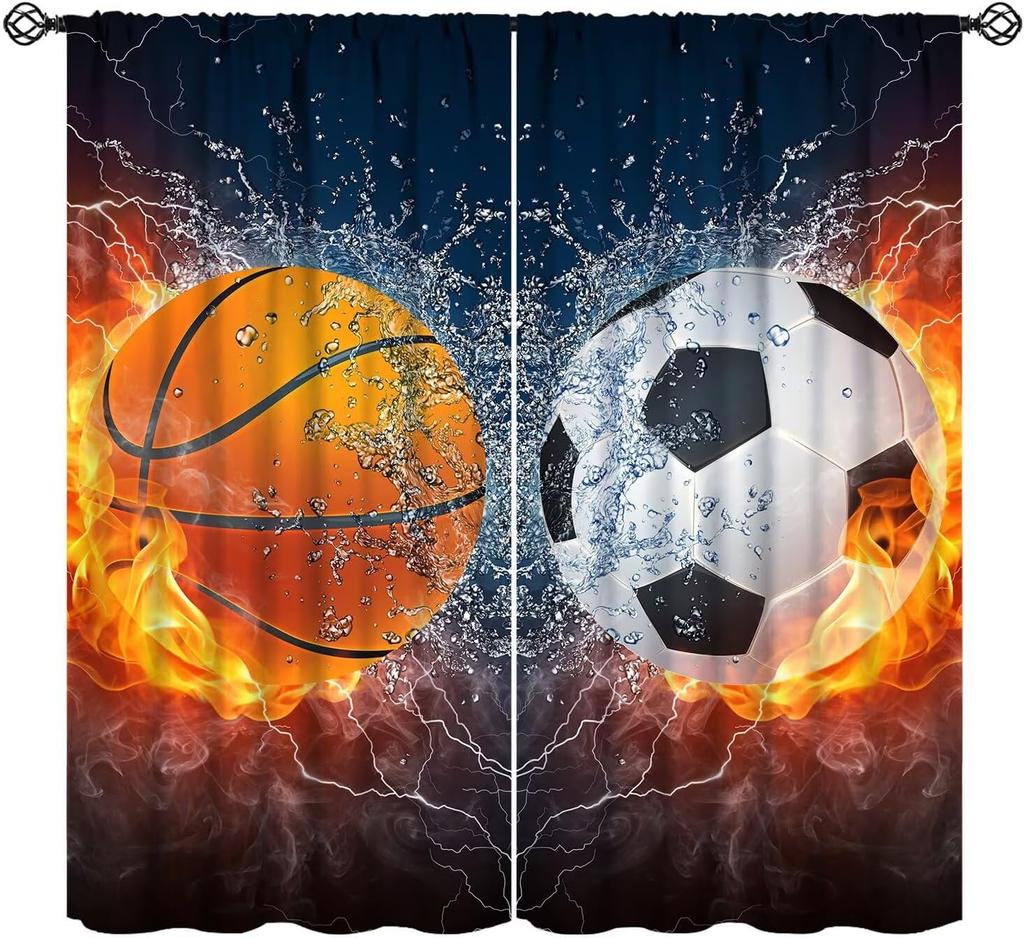 Racing Curtains for Teens Games Room Decor Black White Checkered Flag Art Printed Window Drapes for Kids Bedroom Living Room